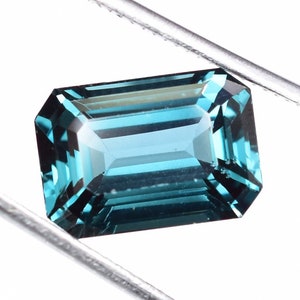 14 x 10 MM Flawless 9.55 Ct Natural Indicolite Blue Green Tourmaline Loose  Gemstone GIT Certified Use Making Pendent Ring