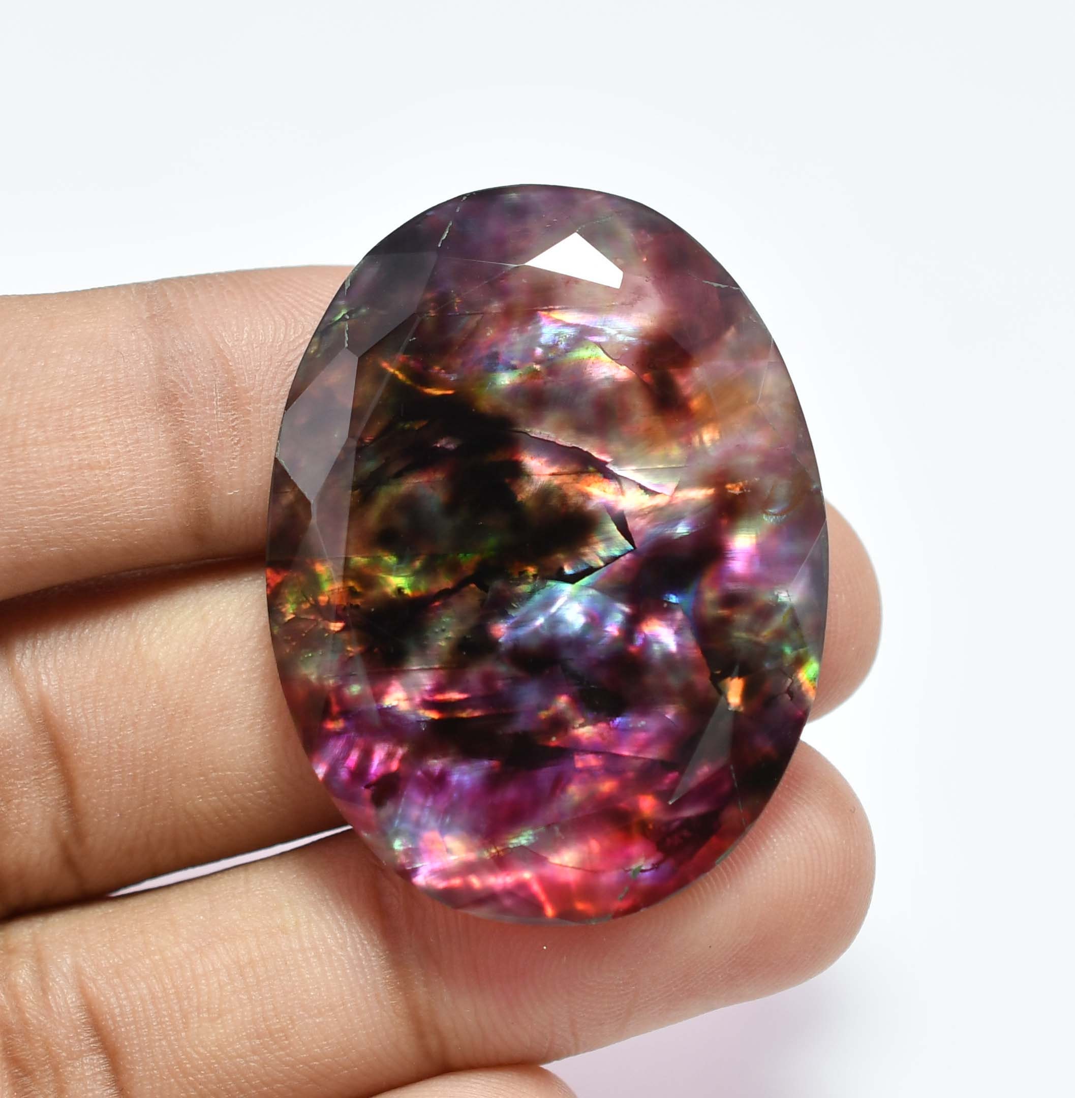 HUGE 74.55 Ct Natural Ammolite Opal-like Organic Precious Gem 