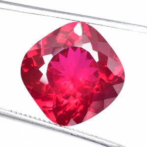 15 x 15 MM AAA Flawless 19.55 Ct Natural Mozambique Pegion Blood Red Ruby Perfect Cushion Cut Gemstone GIT Certified Precious Rare Find