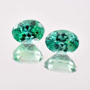 1 Pair Flawless Blue Green Bi-Color Ceylon Parti Sapphire Oval Cut, GIT Certified Use Make Ring & Jewelry Gemstone All Size Available
