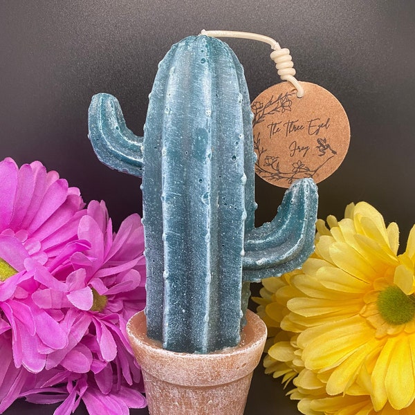 Bougie de cactus-cactus tridimensionnel - Bougie pilier naturel - Bougies votives - Parfum de citronnelle - Décoration intérieure - Idées cadeaux, Cadeau pour elle/ lui