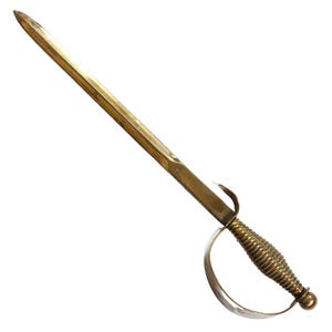 Abridor de cartas de latón vintage único en latón macizo // Cuchillo de sobre retro de latón pequeño con pátina // Accesorio de escritorio de oficina en casa
