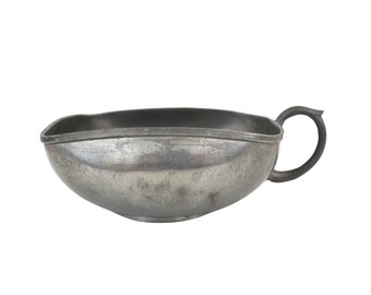 Rare Antique Pewter Sugar Bowl with Unique Design by Daalderop Holland || Elegant Art Nouveau Bowl / Creamer with Handle in Solid Pewter