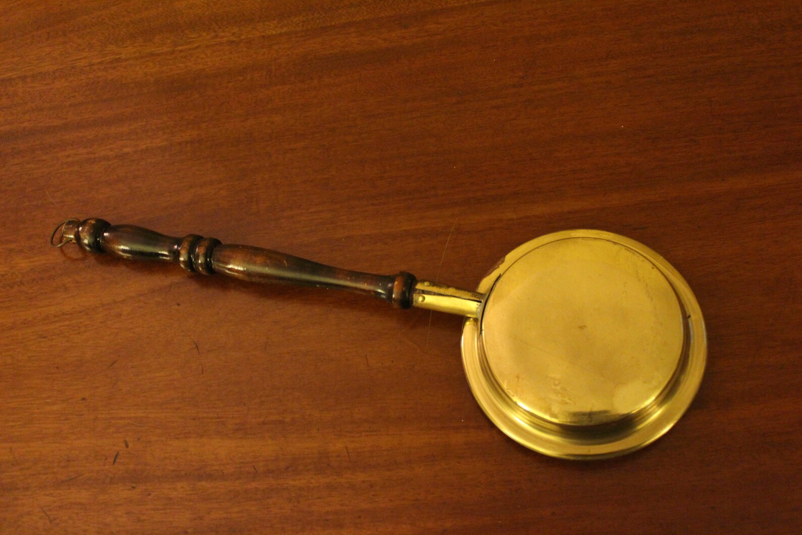 Vintage bed warmer with exotic scene in brass and copper Etsy