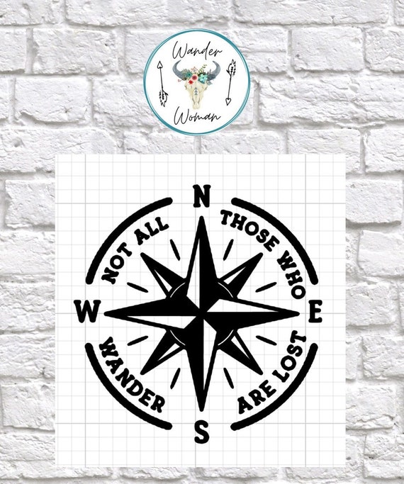 Not All Who Wander Compass Vinyl Sticker | Etsy