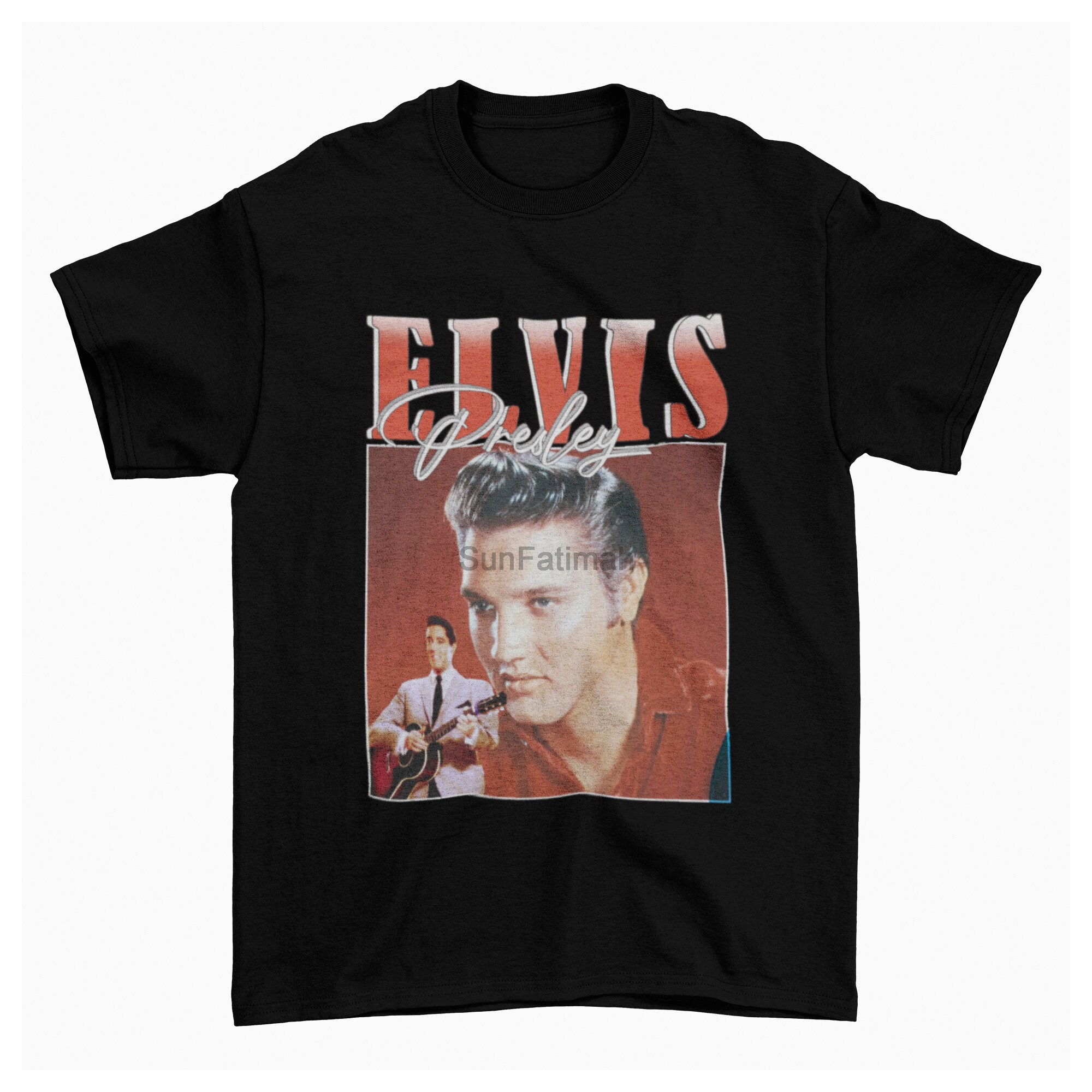 Discover The King Vintage 90s T-shirt, Elvis Presley Guitar Vintage T-shirt