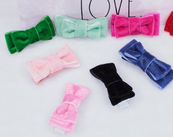 Velvet Ribbon Hair Bows, Red Christmas Hair Bows, Hair bows, Newborn Headband, Baby Girl Bow, Toddler Hair Bows, School Girls Hair Bows