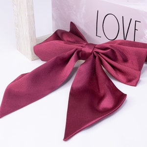 Satin Silk Hair Bow | Hair Bow French Barrette | Hair Bow for Girls | Hair Bow for Women | Women Hair Accessories | Girls Hair Accessories