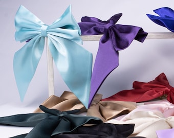 Satin Silk Hair Bow | Hair Bow French Barrette | Hair Bow for Girls | Hair Bow for Women | Women Hair Accessories | Girls Hair Accessories
