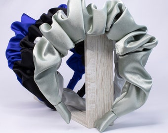 Scrunchie Ruffle Headband in Silk Satin| Fashionable Headband | Stylish Headband | Silk Satin Headband | Women Headband | Girls Headband