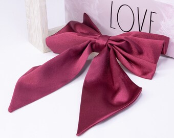 Satin Silk Hair Bow | Hair Bow French Barrette | Hair Bow for Girls | Hair Bow for Women | Women Hair Accessories | Girls Hair Accessories