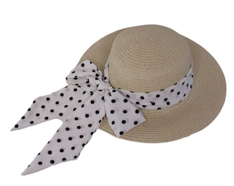 Beach Hat with Bow | Summer Hat | Vacation Hat | UV Protection Hat | Vacation Hat | Sun Hat | Fashion Hat | Women Hat |