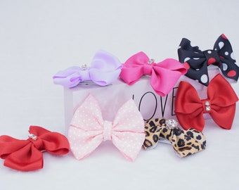 Ribbon Hair Bow Clip, Baby Girl Headband, Red Christmas Headband, Christmas Hair bows, Newborn Headband, Baby Girl Bow, Toddler Hair Bows