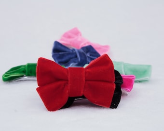 Velvet Baby Hair Bows, Girl Headband, Red Blue Christmas Headbands, Christmas Hair bows, Newborn Headband, Baby Girl Bow, Toddler Hair Bows