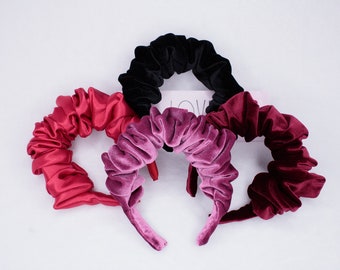 Velvet & Silk Ruffle Headbands Collection| Fashionable Headband | Silk Satin Headband | Women Headband | Girls Headband