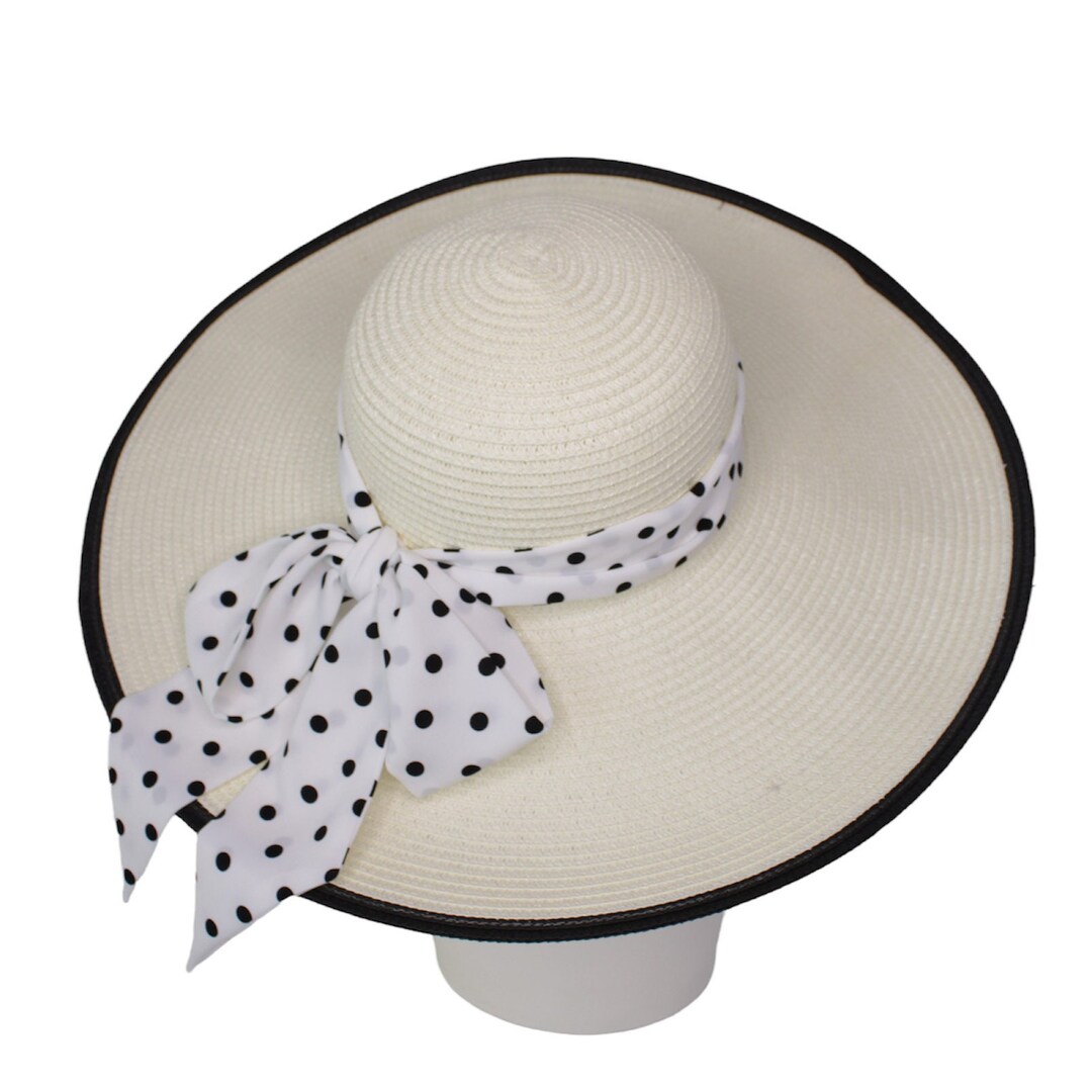 Wide Brim Hat Beach Hat With Bow Summer Hat Vacation Hat Etsy