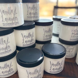 16oz Scented Bath Salts - Vanilla & Lavender