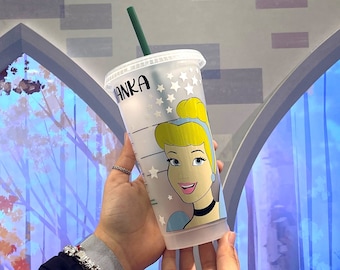 Cinderella inspired Starbucks cup/ wish upon a star cup/ Cinderella inspired cold cup/  Disney inspired Starbucks cup