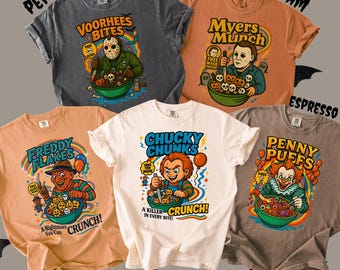 Halloween Horror Cereal Adult T-Shirts – Funny Killer Costume Tank top – youth Halloween Shirt