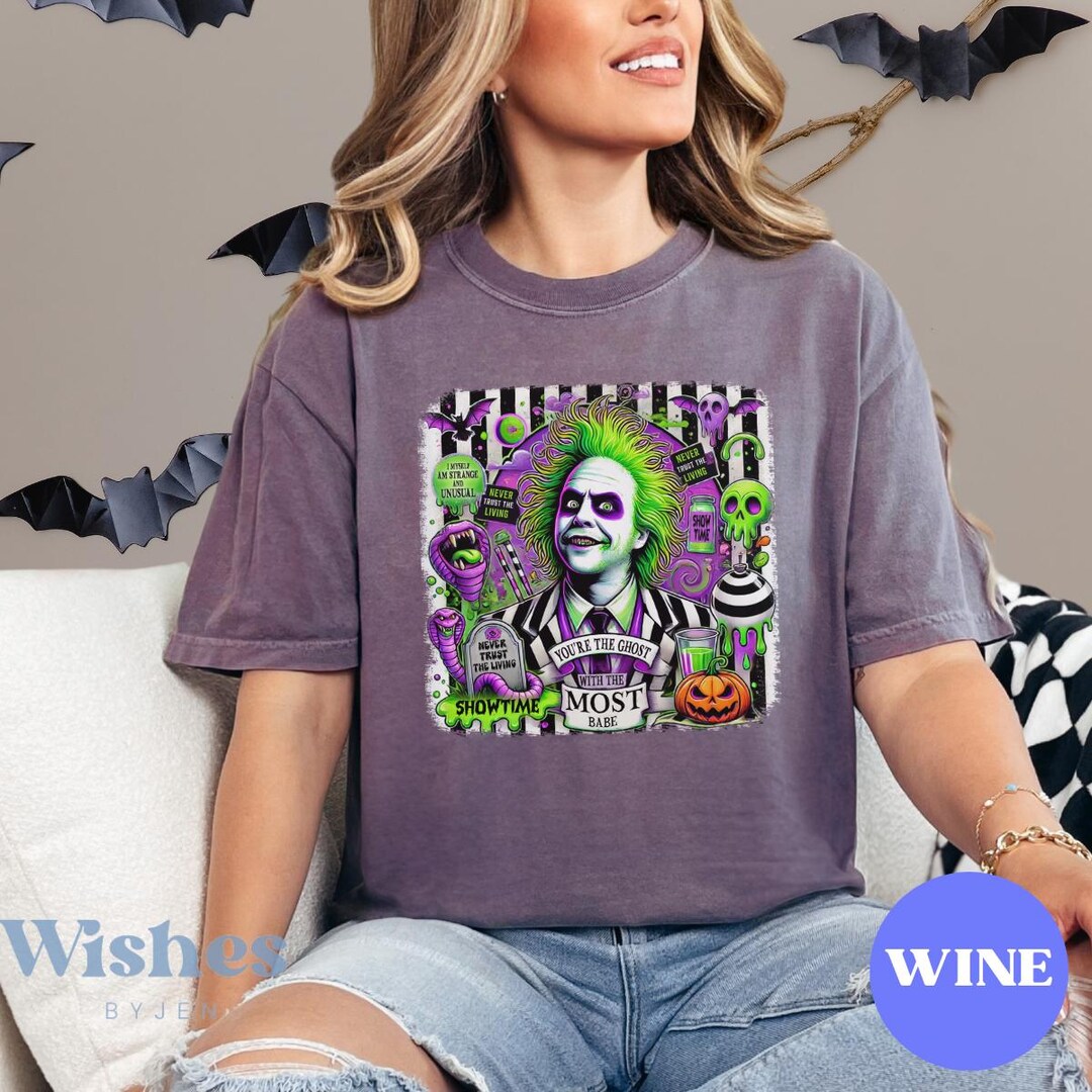 Beetlejuice Beetlejuice Comfort Color Tee/ Its Show Time Shirt/ Ghost ...