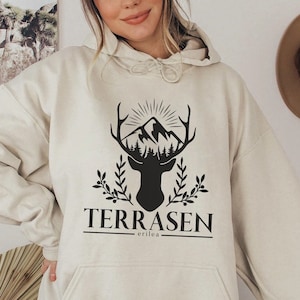 Terrasen Erilea Throne of Glass Hoodie | OFFICIALLY LICENSED | Sarah J. Maas ToG Fantasy Romance Romantasy Reader Bookish Pullover Comfywear