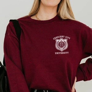 CCU Crest Crescent City Sweatshirt Pullover | OFFICIALLY LICENSED | House of Earth Blood Sky Breath Sarah J Maas Umbra Mortis Memento Mori