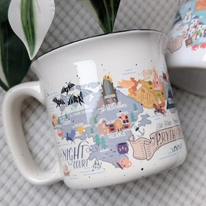 Reise Prythian Karte Keramiktasse | OFFIZIELL LIZENZIERT | Sarah J. Maas Sjm ACOTAR Velaris Leseratte Geschenke National Park Style Kaffee Tee