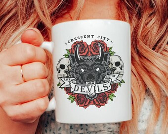 Pack of Devils Coffee and Tea Mug | OFFICIALLY LICENSED | Sarah J. Maas Sjm Danika House of Earth and Blood HoSaB Ithan Crescent City