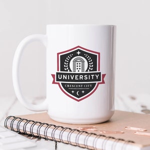 Crescent City University CCU Mug | OFFICIALLY LICENSED | Sarah J. Maas Coffee and Tea Mugs Umbra Mortis Ruhn Danaan Sunball Champions Uni