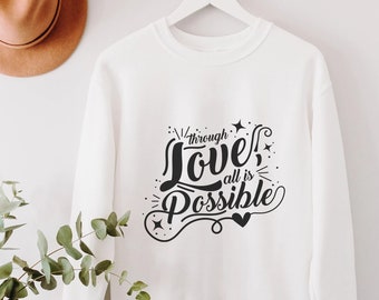 Durch Liebe ist alles möglich Pullover | OFFIZIELL LIZENZIERT | Sarah J. Maas Sjm Crescent City Cc Danika Fendyr Rudel Teufel