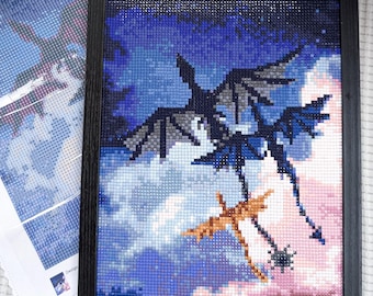 Kit de pintura de diamantes con licencia "Vuelo nocturno, cuarta ala" / Rebecca Yarros, Día de la trilla