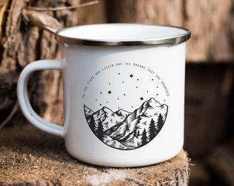 To the Stars Who Listen and the Dreams that are Answered Mug | OFFICIALLY LICENSED | Sarah J Maas Enamel Campfire ACOTAR Mugs Ceramic Merch