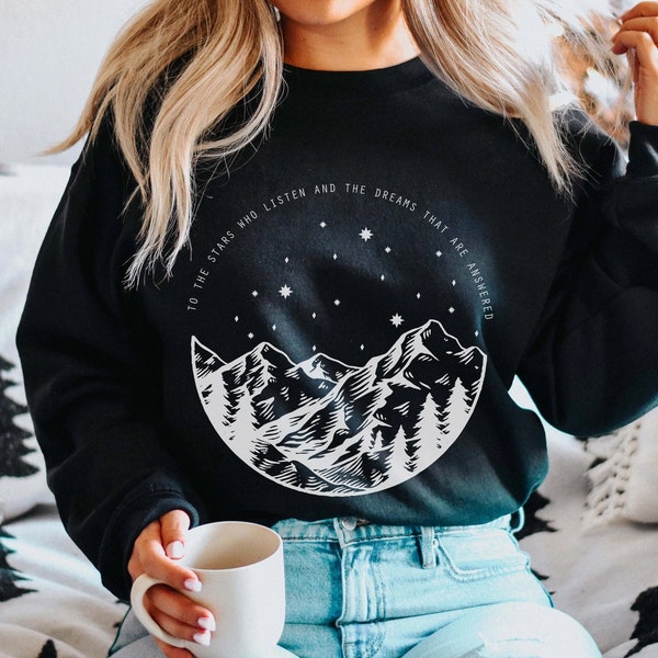 ACOTAR Stars Who Listen & Dreams that are Answered Sweatshirt | OFFICIALLY LICENSED | Sarah J Maas Merch Velaris City of Starlight Dreamers