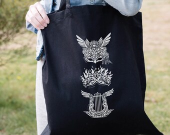 Dread Trove Mask Crown Harp Trio Book Bag | OFFICIALLY LICENSED | Sarah J Maas SJM Acotar Acomaf Mist Fury Silver Flames Velaris Starlight
