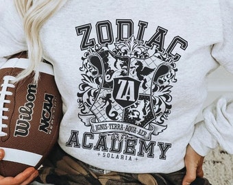 Zodiac Academy Coat of Arms House Crest Sweatshirt | OFFICIALLY LICENSED | Twisted Sisters ZA Merch Booktok Bookish Sweater Celestial Heirs
