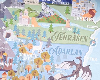 Licensed Throne of Glass Map Sherpa Blanket | Erilea Sarah J. Maas