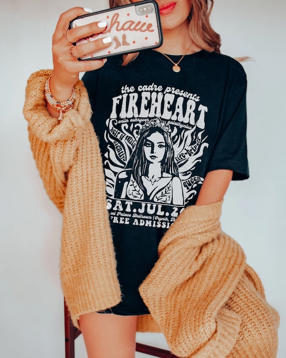 Throne of Glass Fireheart Vintage Retro Band Shirt | OFFICIALLY LICENSED | Sarah J. Maas ToG Rowan Whitethorn Celaena Boho Bookish Band Tee