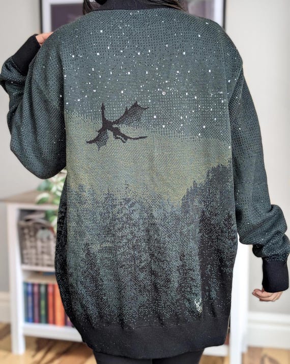Licensed TERRASEN Nights Constellation Button-up Knitted Cardigan | Sarah J. Maas SJM Throne of Glass ToG Rattle the Stars Bookish Booktok