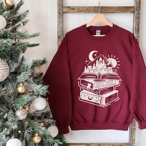 I Have Lived A Thousand Lives Bookish Quote Crewneck Sweatshirt | Gifts for Book Lovers Bookworms Booktok Bookstagram Bibliophile Sweater image 3