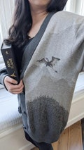Licensed The Vale Dragons Button-up Knitted Cardigan | Fourth Wing Rebecca Yarros Iron Flame Onyx Storm Booktok Bookstagram Gifts Bookworm