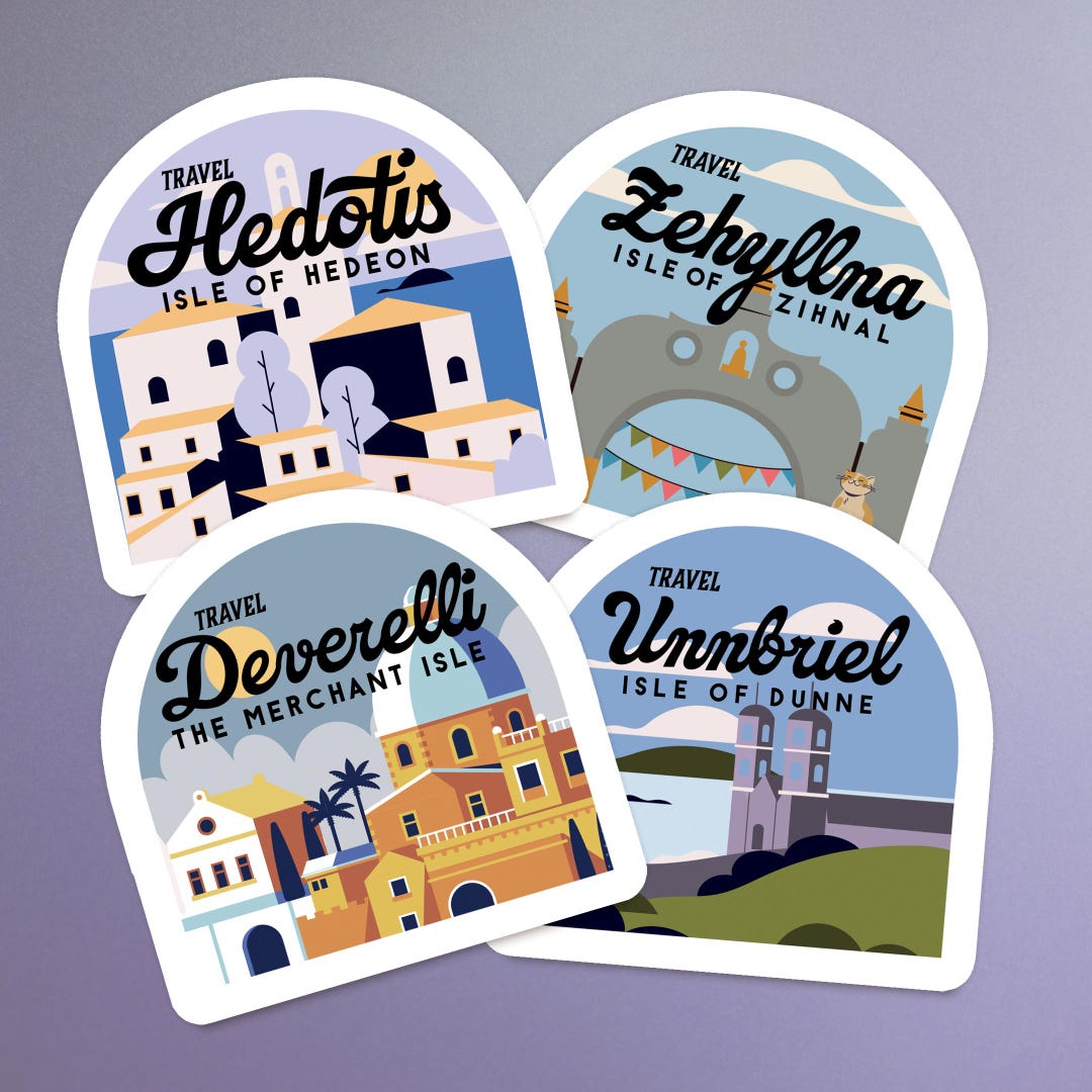 Licensed Retro Onyx Storm Travel Isle Stickers | Rebecca Yarros OS