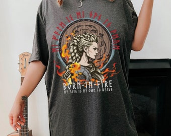 Born In Fire T-Shirt | A Fate Inked In Blood Danielle L. Jensen DLJ Freya Bjorn Weave Your Fate Shield Maiden of Skaland Fjalltindr Runes