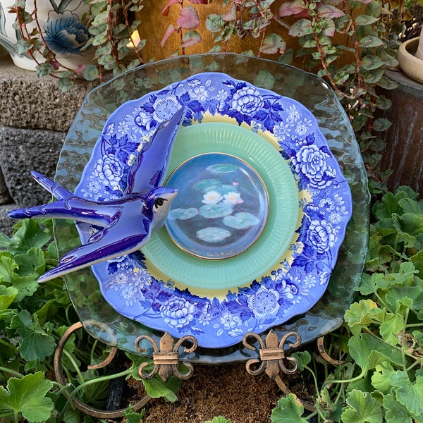 Plate Garden Art Etsy