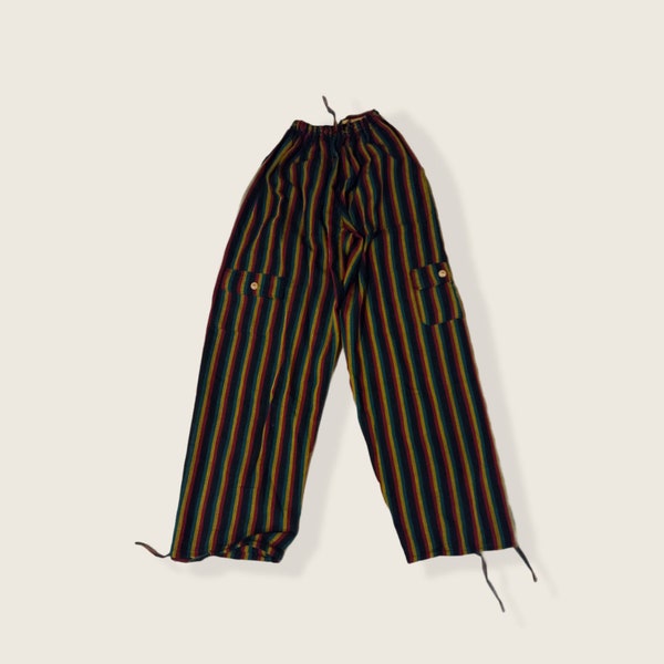 Pants rasta for man. Made in Ecuador. Lightweight, multicolor. Size L 6