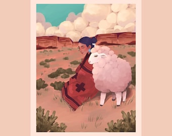 Art Print "Her Sheep" | Navajo | Indigenous | Artist