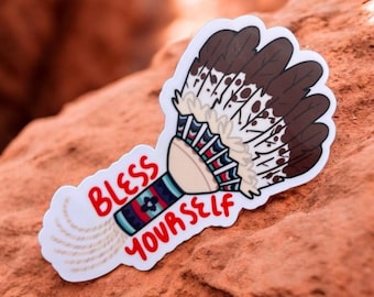 Sticker d'éventail de cérémonie autochtone | Navajo