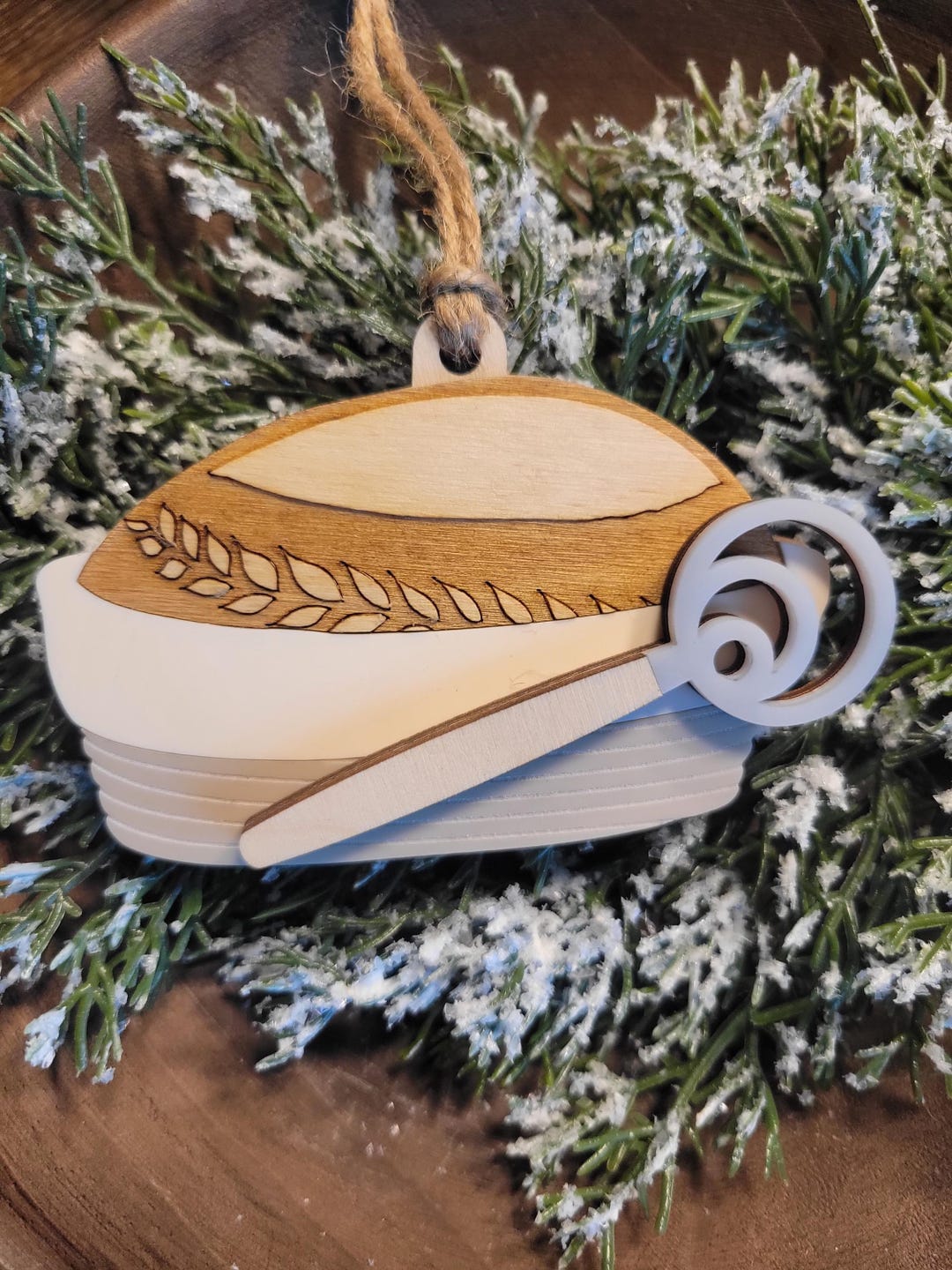 Sourdough Bread Ornament | Rustic Kitchen Decor | Baker Gift | Wooden ...