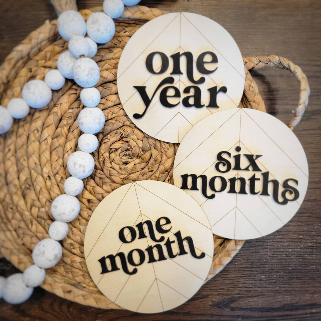 Boho Baby Wooden Monthly Milestone Disc Set- Baby Shower Gift, Newborn ...