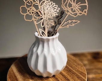 Personalized Birth Flower Bouquet | Custom Wooden Flowers | Birth Month Flowers | Gift for Mom or Grandma | Mother's Day Gift | Wood Flower