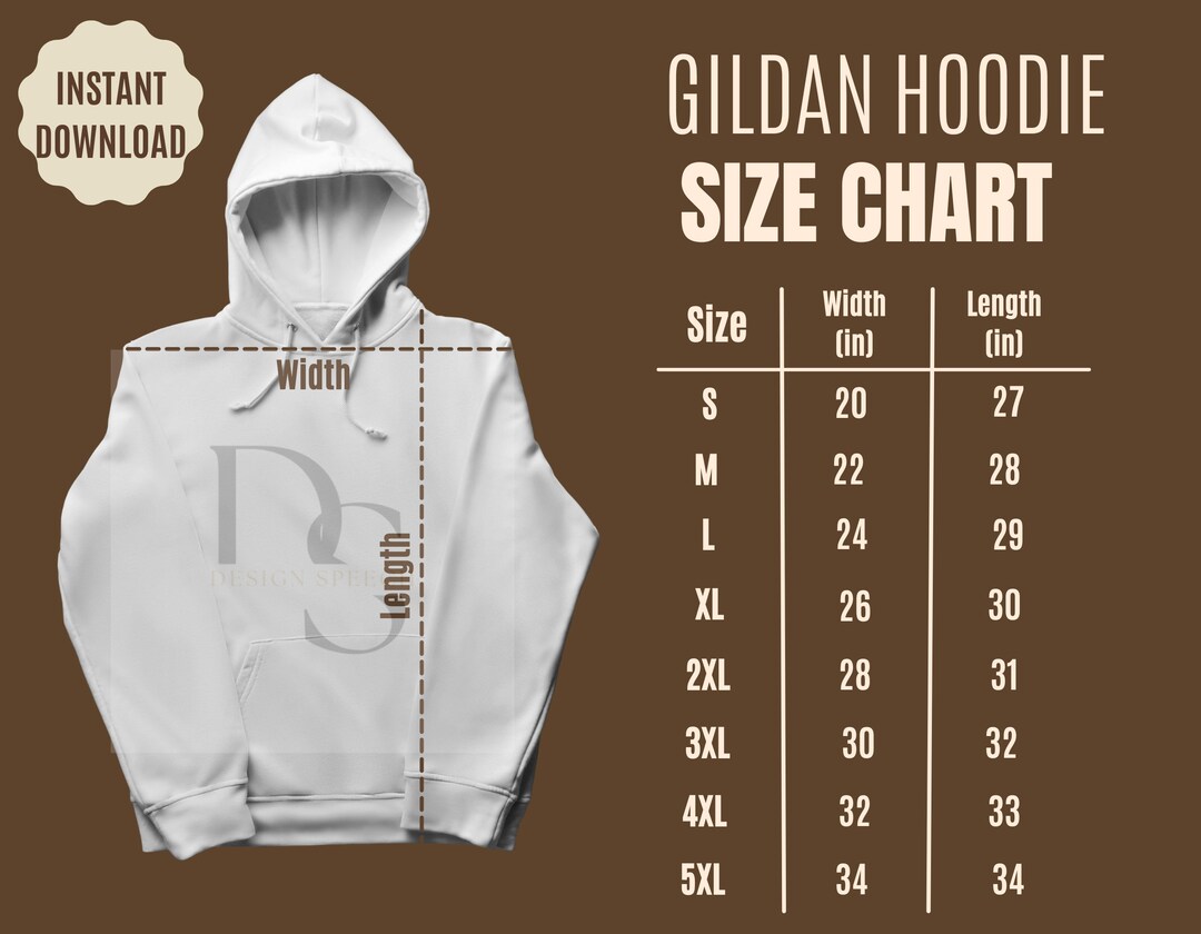 Gildan Hoodie Size Gildan Hoodie Mockup Gildan Size Chart T - Etsy